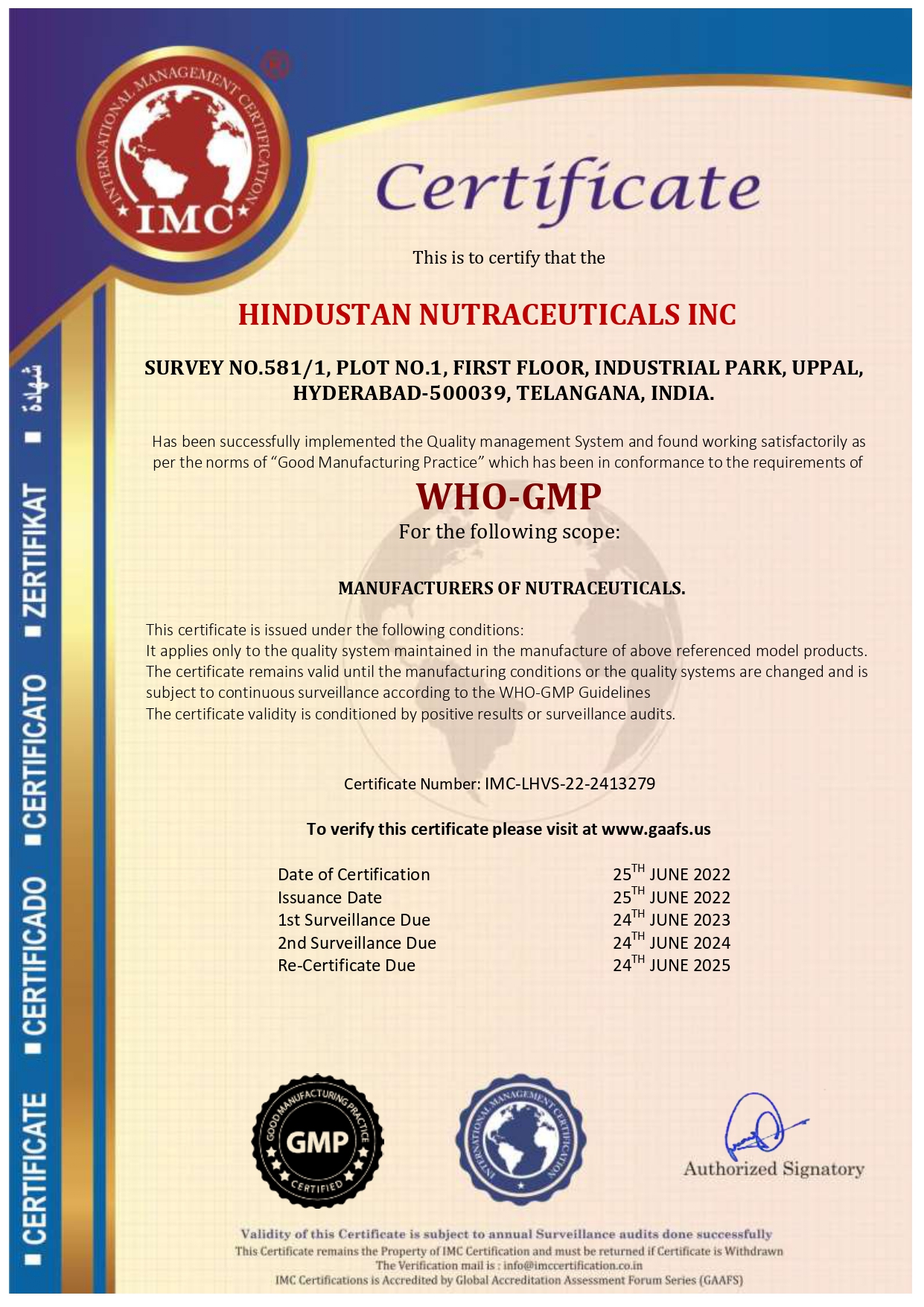 IMC-WHO-GMP